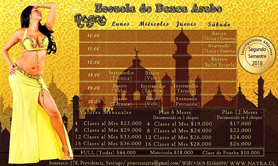Horario 2017 Escuela de Danza Arabe Horario Escuela Danza Arabe Nayra