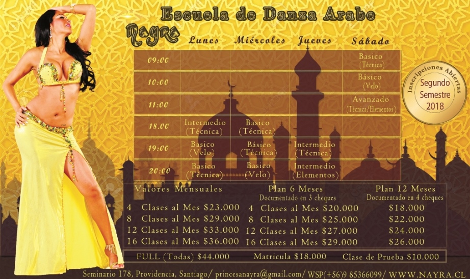Horario 2017 Escuela de Danza Arabe Horario Escuela Danza Arabe Nayra