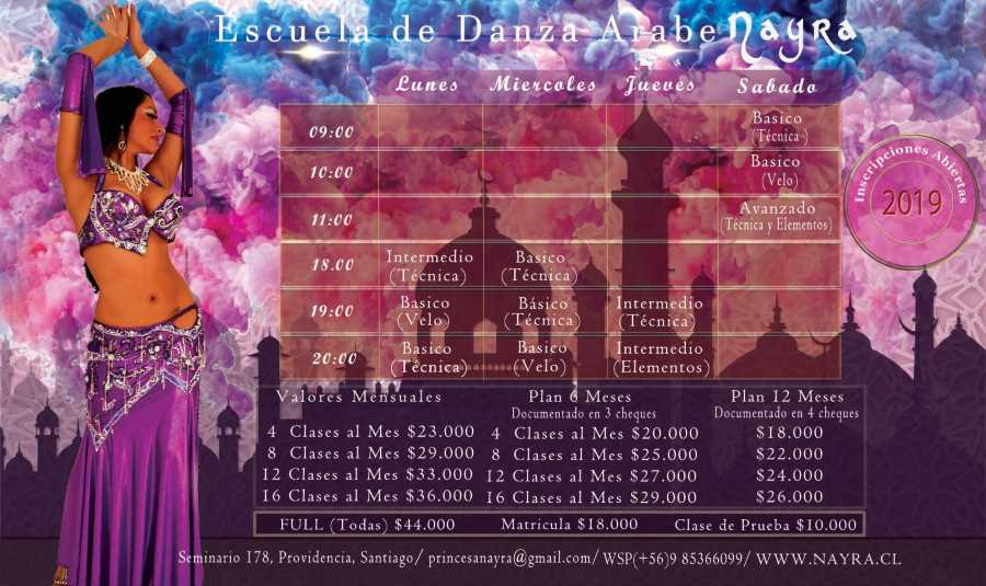 Horario 2017 Escuela de Danza Arabe Horario Escuela Danza Arabe Nayra